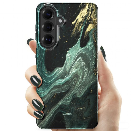 Tech-Protect Lamano MagSafe Case for Samsung Galaxy S26 - Black and Green