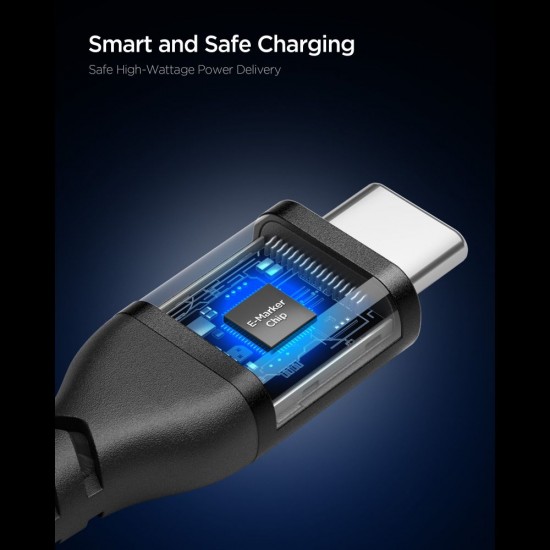 Spigen EB10010CCA Essential USB-C / USB-C 100W 100CM Cable - Black