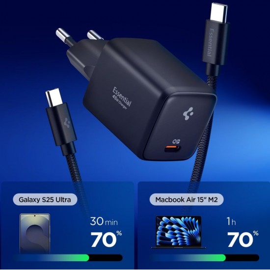 Spigen EE451EU Essential USB-C 45W Wall Charger - Black