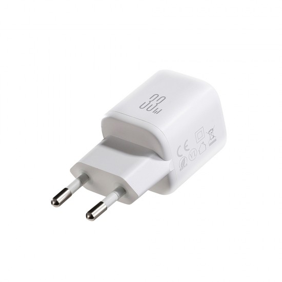 Joyroom JR-TG7 33W USB-A + USB-C wall charger with 30W USB-C - Lightning 1m cable - white