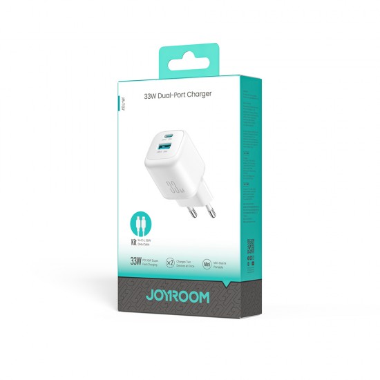 Joyroom JR-TG7 33W USB-A + USB-C wall charger with 30W USB-C - Lightning 1m cable - white