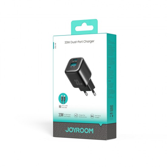 Joyroom JR-TG7 33W USB-A + USB-C wall charger with 30W USB-C - Lightning 1m cable - black