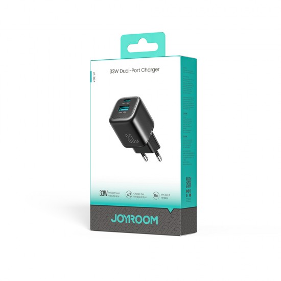 Joyroom JR-TG7 33W USB-A + USB-C Wall Charger - Black