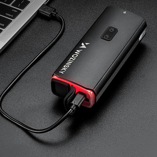 Wozinsky Front Bike Light + USB-C Cable (3000 lm) - Black