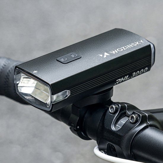Wozinsky Front Bike Light + USB-C Cable (3000 lm) - Black