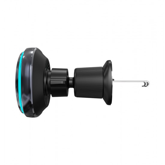 Wozinsky WCT5-Q6S2Y Car Holder with Qi/MagSafe 15W Inductive Charger for Ventilation Grill with Fan - Black