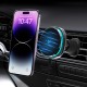 Wozinsky WCT5-Q6S2Y Car Holder with Qi/MagSafe 15W Inductive Charger for Ventilation Grill with Fan - Black