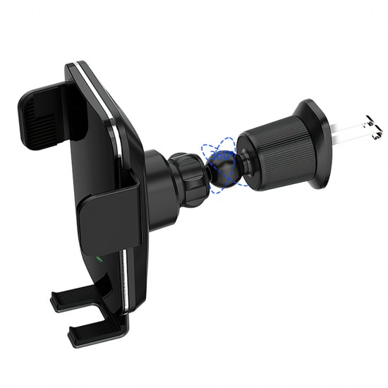 Wozinsky WEDZ-3Y8S clamp car holder with 15W inductive charger for phone on the air vent - black