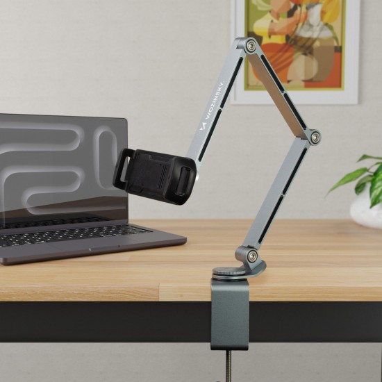 Wozinsky WTY0YS1 magnetic holder, 360° rotating, solid, for phone and tablet - gray