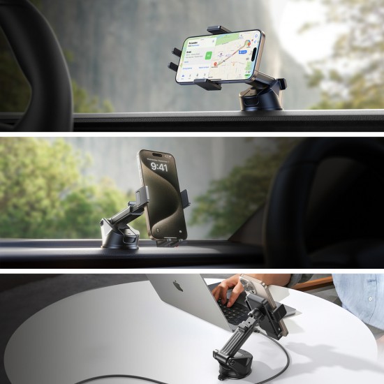 Joyroom JR-ZS241S car mount with inductive charger for dashboard - black