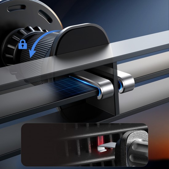 Joyroom JR-ZS502 MagSafe Compatible Car Holder with Wireless Charger for Air Vent/Dashboard - Black