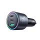 Joyroom JR-CCN07 145W Car Charger 2xUSB-C USB-A + 100W USB-C Cable - Dark Gray