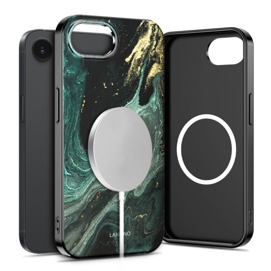 Tech-Protect Lamano MagSafe Case for iPhone 16e / 17e - Black and Green