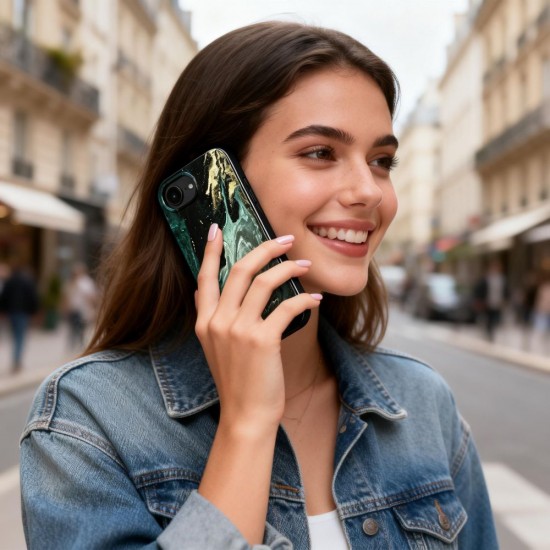 Tech-Protect Lamano MagSafe Case for iPhone 16e / 17e - Black and Green