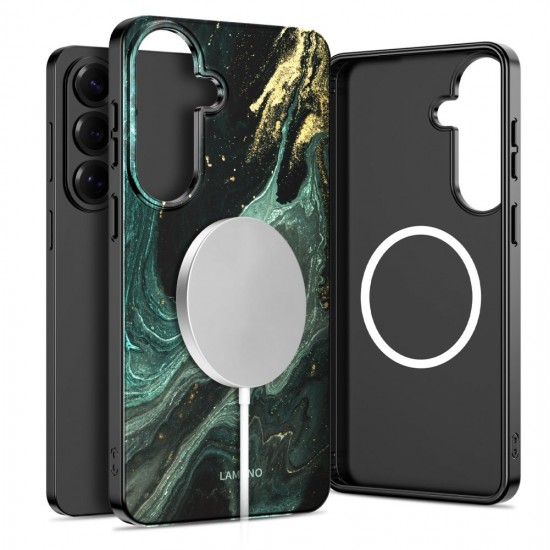 Tech-Protect Lamano MagSafe Case for Samsung Galaxy A57 5G - Black and Green