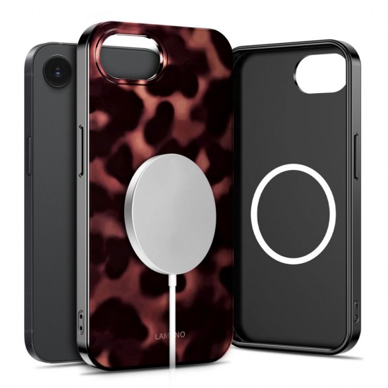 Tech-Protect Lamano MagSafe case for iPhone 16e / 17e - black and brown