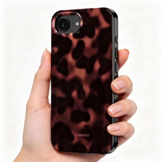 Tech-Protect Lamano MagSafe case for iPhone 16e / 17e - black and brown