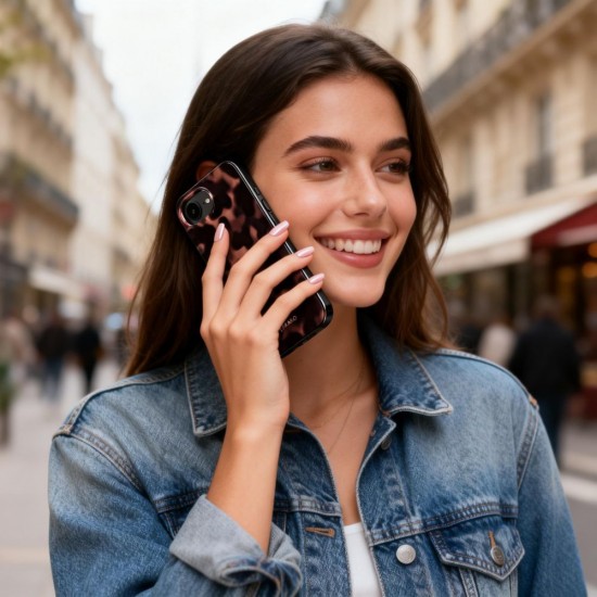 Tech-Protect Lamano MagSafe case for iPhone 16e / 17e - black and brown