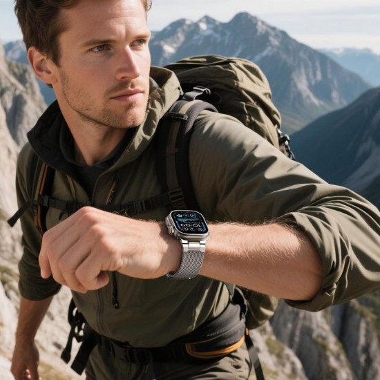 Tech-Protect Milano Vanguard Bracelet for Apple Watch (44 / 45 / 46 / 49 mm) - Titanium