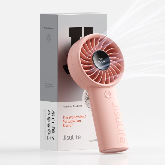 Jisulife Handheld Fan Life4 3600mAh Portable USB Fan - Pink