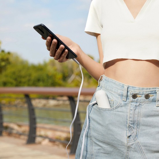 Jisulife Handheld Fan Life8 Plus Portable USB Fan with Power Bank Function 4500mAh and Flashlight - White