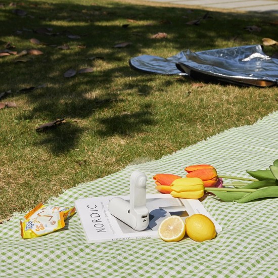 Jisulife Handheld Fan Life8 Plus Portable USB Fan with Power Bank Function 4500mAh and Flashlight - White