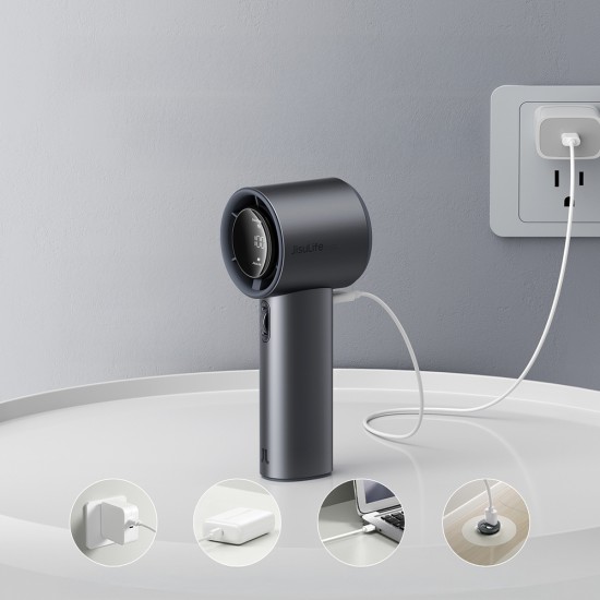 Jisulife Handheld Fan Pro1 S 5000mAh FA53PRO Mini Blower Portable USB Metal Fan - Dark Gray