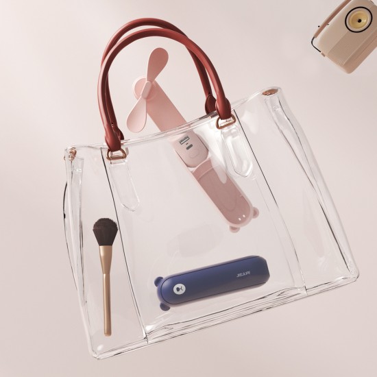 Jisulife Handheld Fan Life8 Mini Portable USB Fan with Power Bank Function 2000mAh and Flashlight - Blue