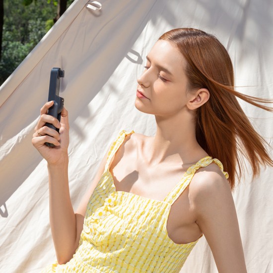 Jisulife Handheld Fan Life8 Mini Portable USB Fan with Power Bank Function 2000mAh and Flashlight - Blue