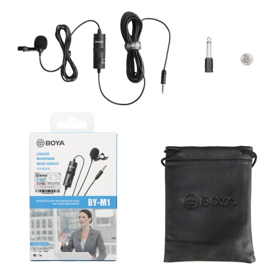 BOYA BY-M1 wired lavalier microphone - black