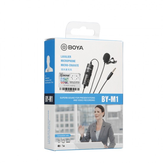 BOYA BY-M1 wired lavalier microphone - black