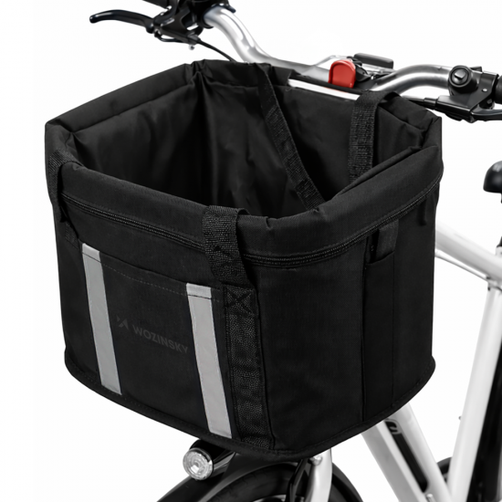 Wozinsky fabric bicycle basket large - black