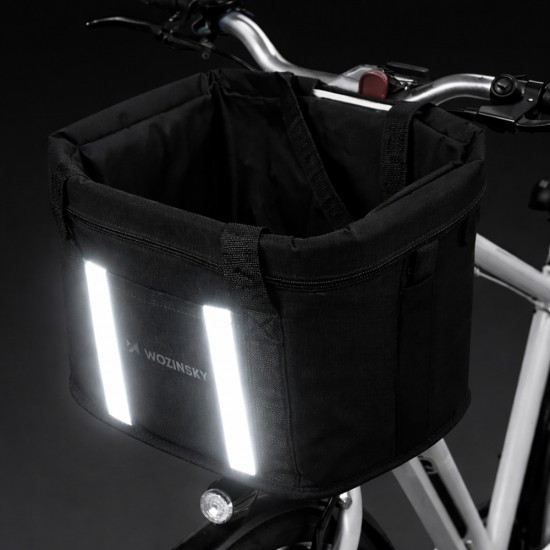Wozinsky fabric bicycle basket large - black