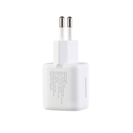 Joyroom JR-TG7 33W USB-A + USB-C Wall Charger with 60W USB-C to USB-C 1m Cable - White