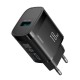 Joyroom JR-TF4 18W wall charger with 3A USB-A - USB-C 1m cable - black