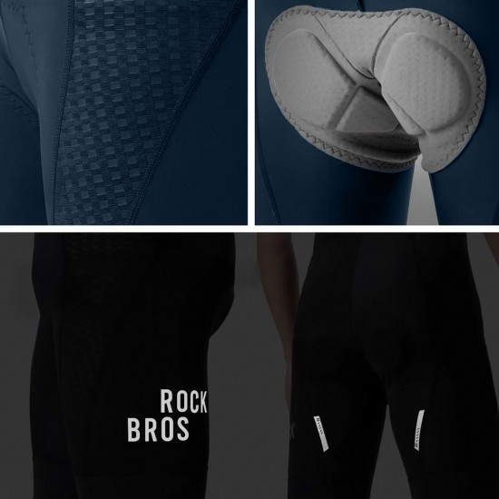 Rockbros YDDK009 Men's Cycling Bib Shorts with Pad Size M - Dark Blue