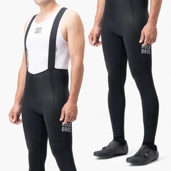 Rockbros 200021 Long Cycling Bib Shorts with Pad Size XXL - Black