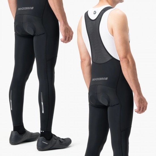 Rockbros 200021 Long Cycling Bib Shorts with Pad Size XXL - Black