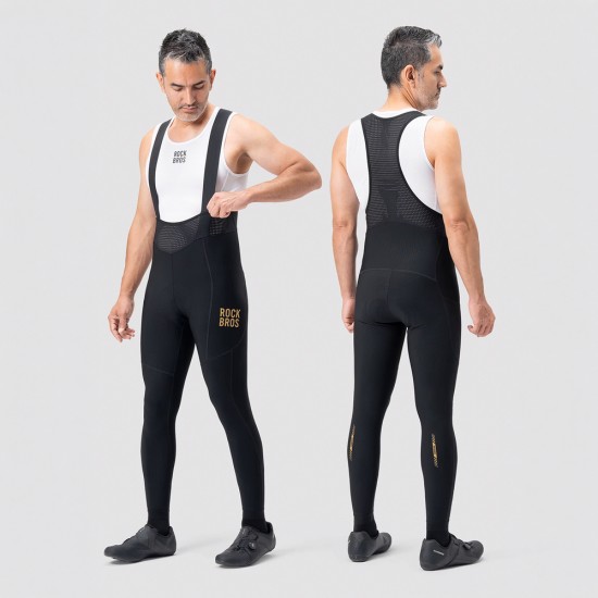 Rockbros YDCK012-1 Long Fleece Bib Tights with Pad Size S - Black