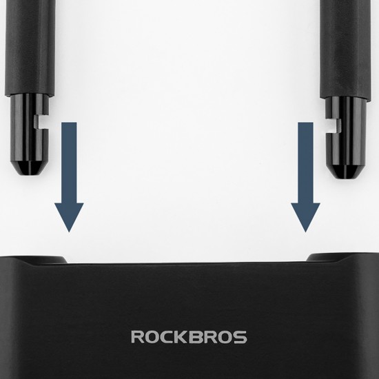 Rockbros 32210818001 SMART Bicycle Lock with Fingerprint Reader and Bluetooth Connectivity - Black