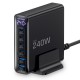 Tech-Protect DC240W-GaN Charging Station 6 Ports 4 x USB-C 2 x USB-A 240W QC3.0 - Black