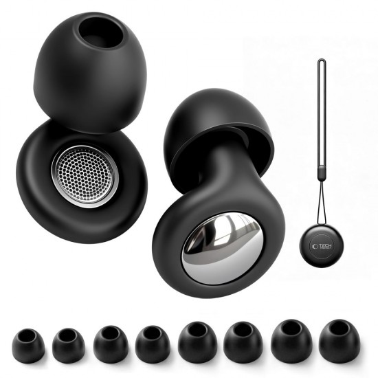Tech-Protect QuietFit Silicone Earplugs with Acoustic Filter - Black