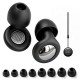 Tech-Protect QuietFit Silicone Earplugs with Acoustic Filter - Black