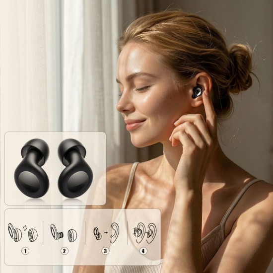 Tech-Protect QuietFit Silicone Earplugs with Acoustic Filter - Black