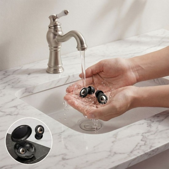 Tech-Protect QuietFit Silicone Earplugs with Acoustic Filter - Black