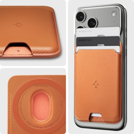 Spigen Valentinus MagSafe Magnetic Phone Wallet - Orange
