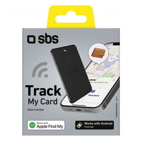 SBS Track My Card Ultra-Thin Universal iOS Android Locator - Black