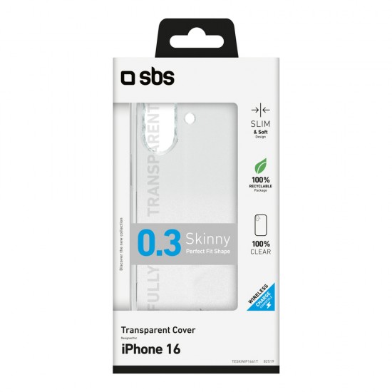 SBS Skinny Cover for iPhone 16 - transparent