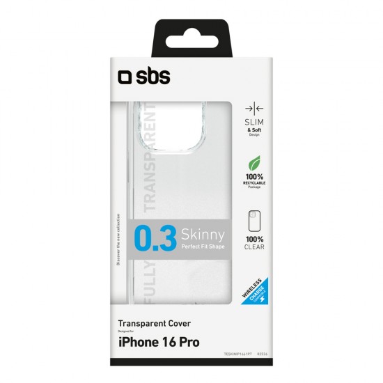 SBS Skinny Cover for iPhone 16 Pro - Transparent