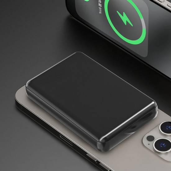 Dudao K14S Magnetic Power Bank 20W 5000mAh 1x USB-A 1x USB-C - Black